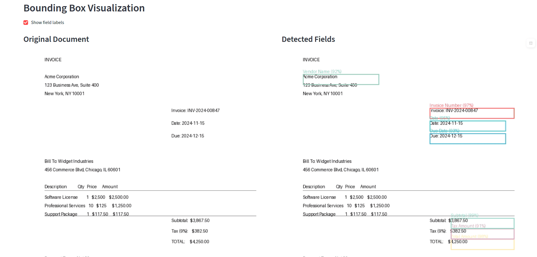 Document OCR - Bounding Box Visualization