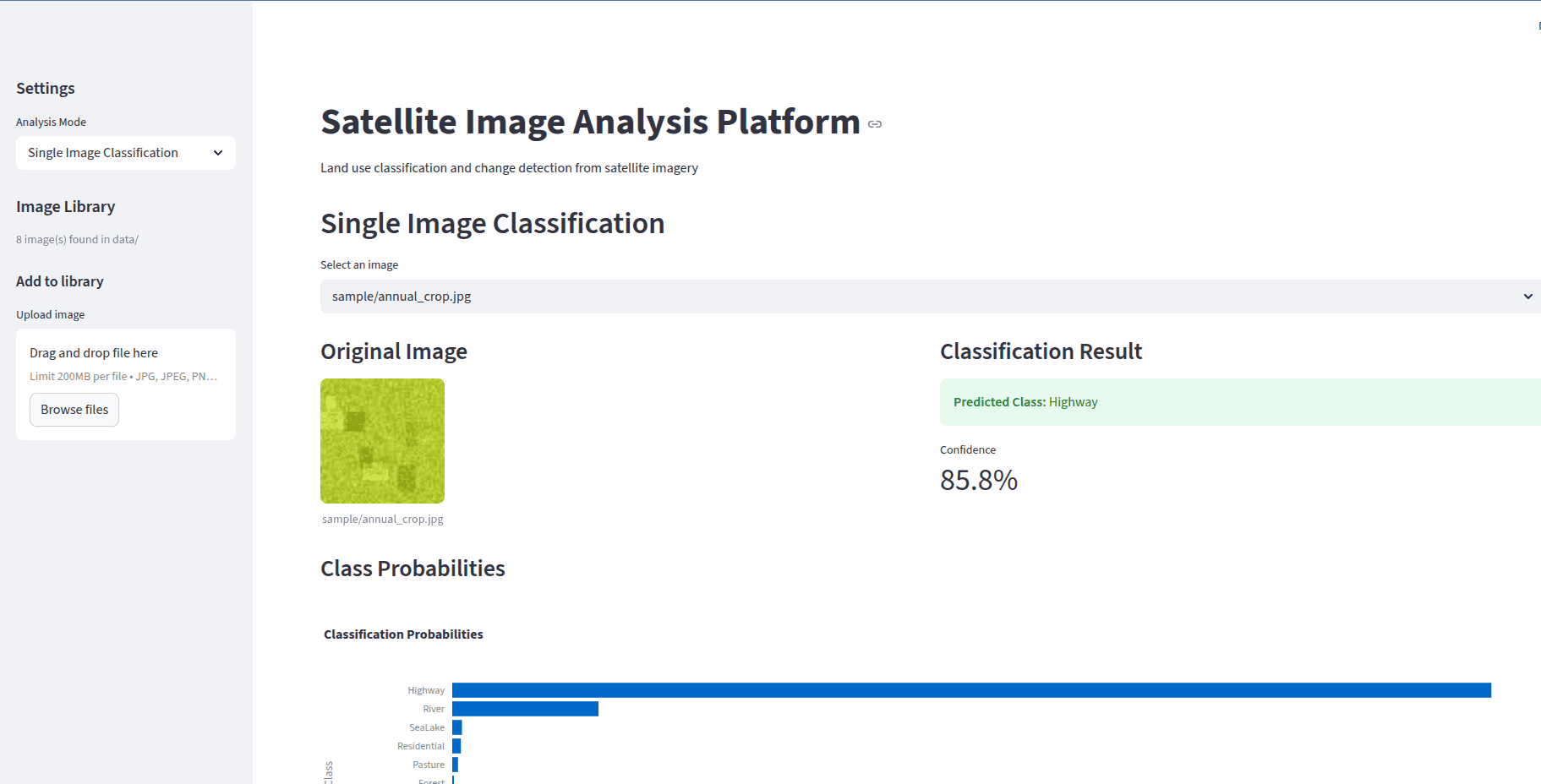 Satellite Analysis - Image Classification & Probabilities